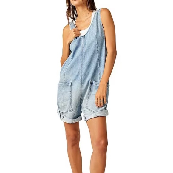 Free People Look a like denim romper - Picture 6 of 6